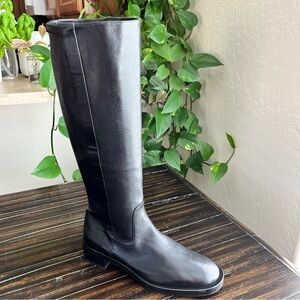 STUART WEITZMAN Sadie II Riding Boots in Black Leather Size 7.5